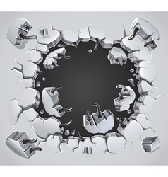Old Plaster wall damage vector image