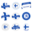 Set of Made in Finland labels and ribbons vector image