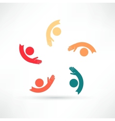 Hands connecting icon vector image