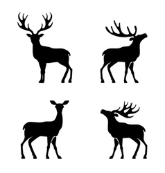 Deer collection - silhouette vector image