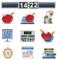 Vector table tennis icon set vector image