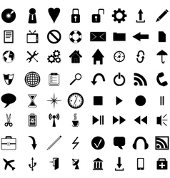 Black icon set Royalty Free Vector Image - VectorStock
