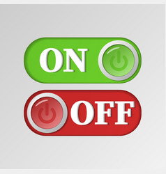 On and off toggle switch buttons material design Vector Image