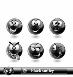 Black smiley vector image