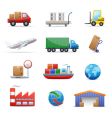 Industry logistics icon set vector image