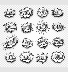 Isolated abstract black and white color comics vector image