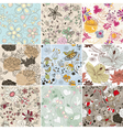 Set of seamless floral background vector image