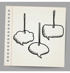 Blank doodle speech bubbles vector image