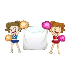 Cheerleaders with a sign vector image