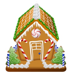 Gingerbread house with candies vector image