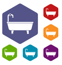 Bathtub icons set Bathtub icons set vector image