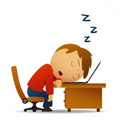 Man sleeping at work vector image