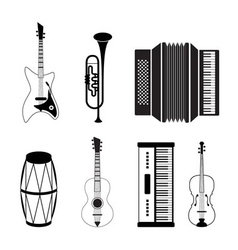 Musical instrument icons vector image