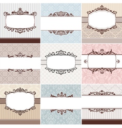 Set of vintage floral frames vector image
