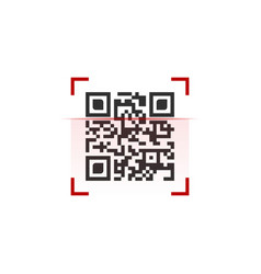 Qr code with red frame label contains product Vector Image