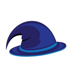 Blue witch hat vector image