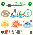 Retro Garden Shop Labels and Icons vector image