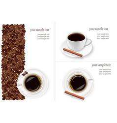 Coffee and beans background vector image