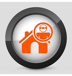 Orange and gray elegant glossy icon vector image