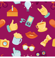 Seamless pattern with trendy hipster icons vector image