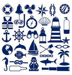 Nautical icons vector image