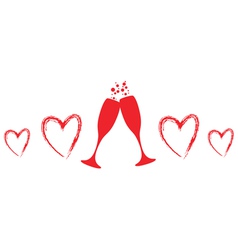 Two glasses of champagne Two glasses of champagne vector image