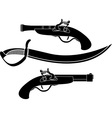 Weapon of pirates stencil vector image
