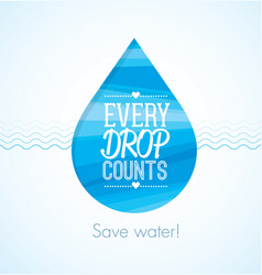 Every drop counts eco friendly save water clean vector image