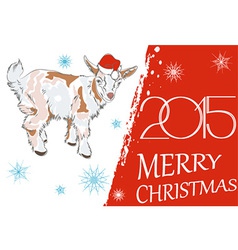 New year 2015 and Merry Christmas greeting card wi vector image