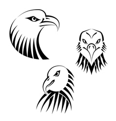 Set Eagles Heads vector image