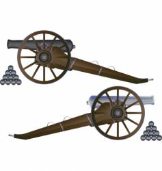 Cannon battle field vector image