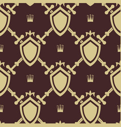 Sword and shield seamless pattern vector image