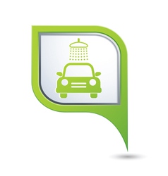 Car wash symbol on green map pointer vector image