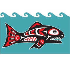 Fish - salmon - native american style vector image