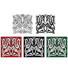 Heron birds ornament Heron birds ornament vector image