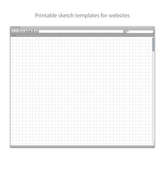 Printable sketch templates for websites vector image