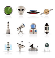 Astronautics and space icons vector image