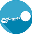 Iron Chain with a Shackle Icon Iron Chain with a Shackle Icon vector image