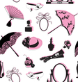 Seamless background with retro objects vector image