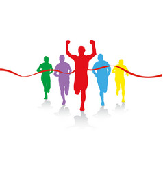 Group of runners vector image