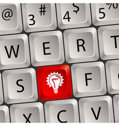 Computer keyboard with light key vector image