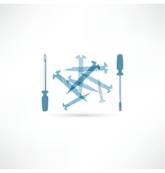 Screwdriver and screws Repair Icon vector image