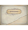 Vintage invitation design with label text frame vector image