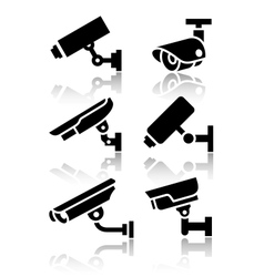 Video surveillance new big set stickers vector image