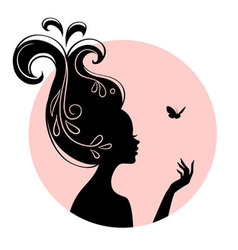 Silhouette head vector image