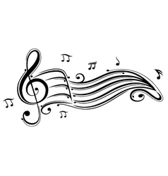 Clef music notes vector image