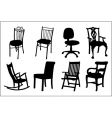 Chair silhouettes vector image