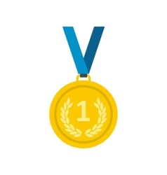 Golden medal flat icon Golden medal flat icon vector image
