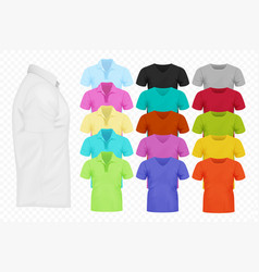 Realistic men t-shirt set full editable Realistic men t-shirt set full editable vector image