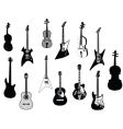 Guitar silhouettes vector image